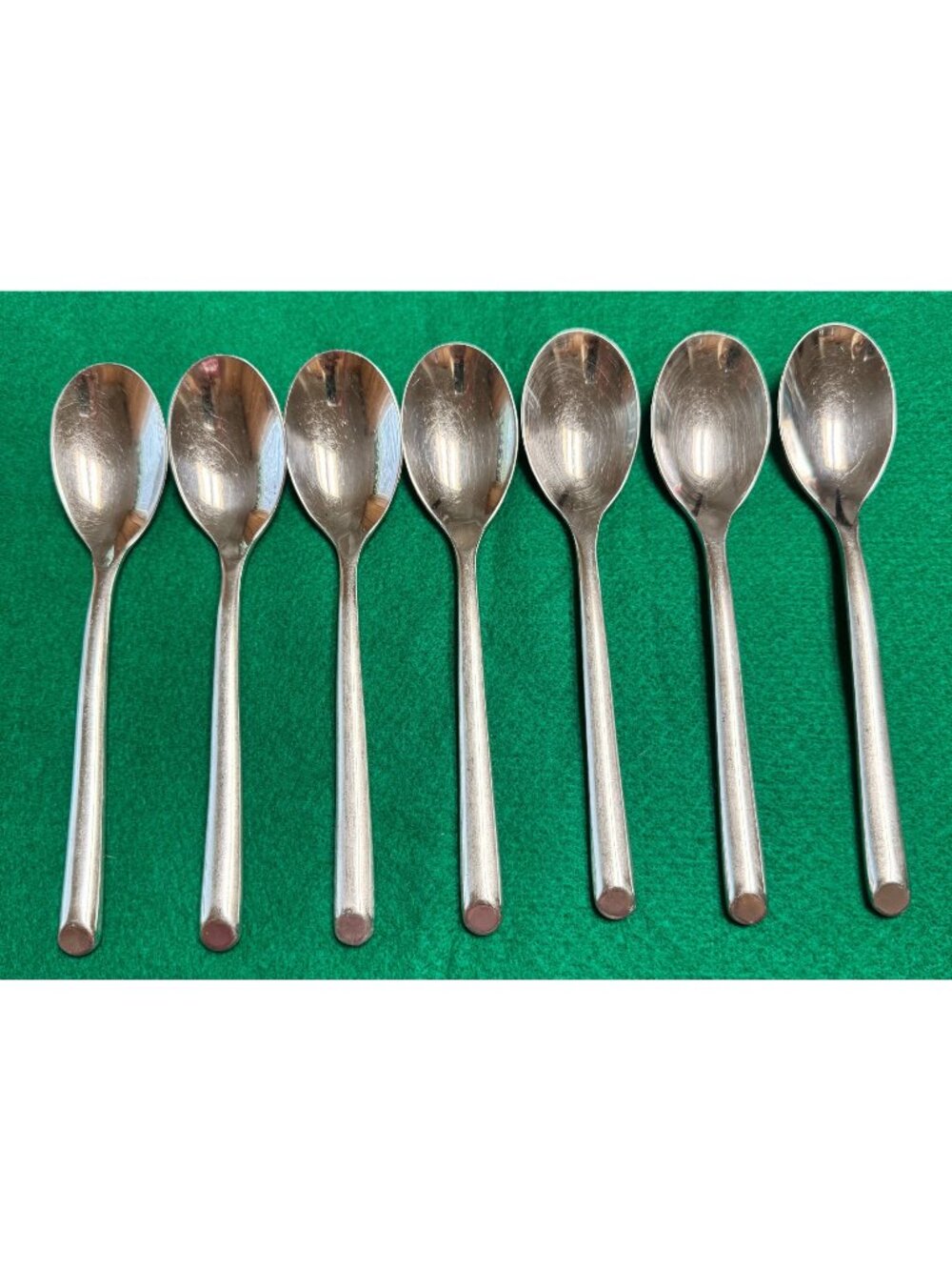 MIKASA Satin Wave Stainless Flatware Set of 7 Oval Soup Spoons